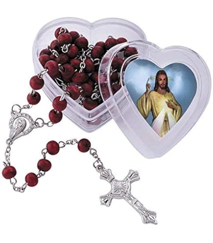 Amazon.com: Catholic Rosary Sacred Heart of Jesus Rose