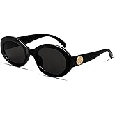 TYA Retro Oval Sunglasses for Women 90s Round Chic UV400 Protection 2026 Chunky Thick Frame Sun Glasses