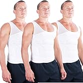 Esteem Apparel 3-Pack Original Men's Compression Shirt to Hide Gynecomastia Moobs Abs Chest Stomach Slimming Shapewear