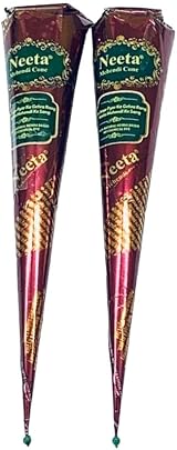 AARNAV Neeta Henna Cones x2 Natural Herbal Mehndi Paste 25g Each