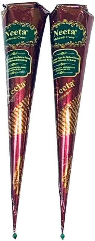 AARNAV Neeta Henna Cones x2 Natural Herbal Mehndi Paste 25g Each