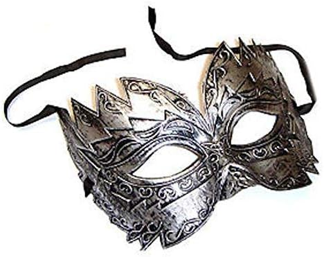 The Rubber Plantation TM 619219290449 Silver Titan Men's Venetian Masquerade Masked Ball Party Prom Costume Accessory, Unisex-Adult, One Size