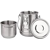 Paint Brush Washer, YolieraArt Stainless Steel Paintbrush Cleaner for Oil Painting，Portable Artist Oilpaint Brush Washing Bucket with Lid and Filter Screen (L: 4.33x3.82 Inch)