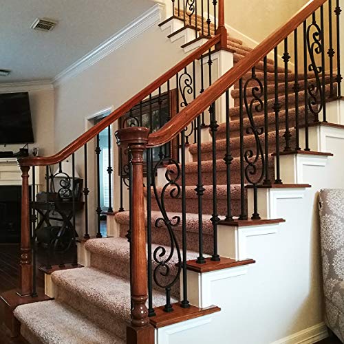 Stair Balusters (10-Pack) Hollow Double Knuckle Iron Spindles - Real Satin Black not Matte Metal Balusters 1/2" x 44" Tall Stair Parts Metal Spindles - Thumbnail 5