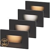 kadision 3 Color Low Voltage 12V-24V LED Step Lights Indoor and Outdoor, 3.5W 175lm Stair Light, Aluminum Oil Rubbed Bronze, 