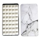 HOME AID Artist 40 Pcs Empty Half Pans for Watercolor Gouache Paint with Travel Tin Palette Plastic Refill