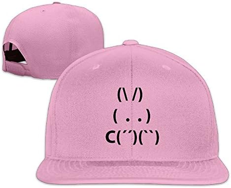 Unisex Snapback Adjustable Truck Cap Sports Travel Hat Natural, Emotion Icon Bunny Baseball Flat Hat