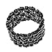 YACQ Women's Skull Stretch Cuff Bracelets - Elastic Band Fit Wrist 7 to 8 inch - Lead & Nickle Free - Women Biker Jewelry