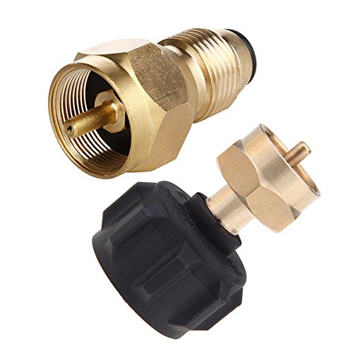 Gimiton Propane Refill Adapter for Throwaway Disposable Bottle，Converts POL LP Tank Service Valve to QCC1/Type1，Universal 1 Pound Propane Disposable Cylinder Bottle, Solid Brass