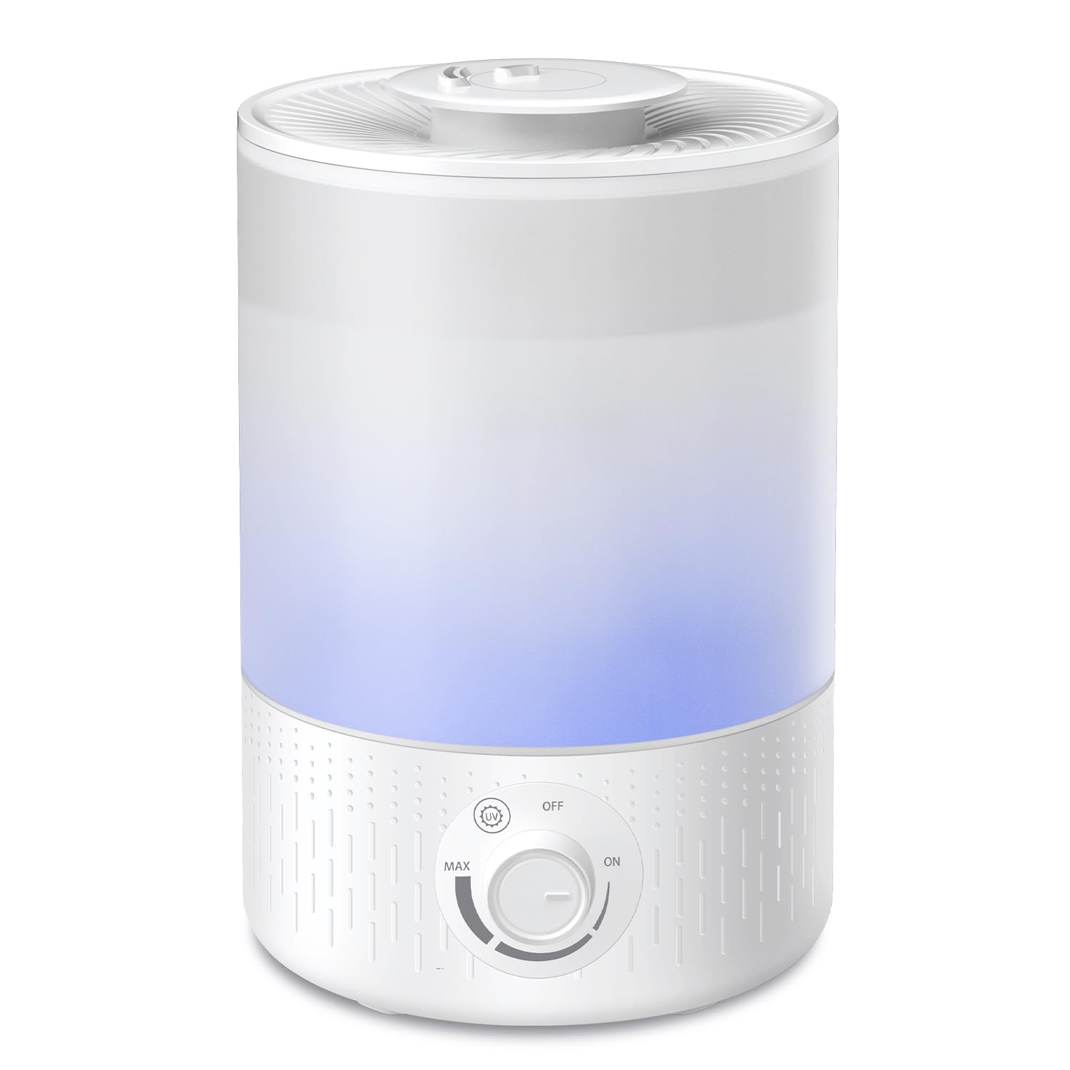 2025 Improved Model, UV Light Disinfectant, Large Capacity, 1.2 gal (3.5 L), Ultrasonic Humidifier, Tabletop, Stylish, Aroma Compatible, Double Spout, Top Filling, Stepless Mist, Quiet, 54 Hours