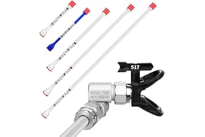 Spray Freely-8 Piece Set of Extension Pole Rod,Airless Paint Sprayer Gun Tip Extension Pole,with Swivel Joint Reversible Spray Tips and Tip Guard Protector (8in 12in 20in 30in 40in)