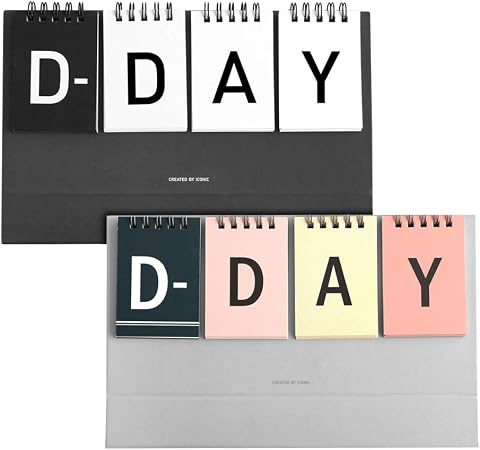 Amazon Iconic Design アイコニック D Day カレンダー人気の2種セット カウントダウンカレンダー ブラック カラー カレンダー カウントダウン 卓上 受験 おしゃれ Amazon Co Jp限定 カレンダー 文房具 オフィス用品