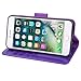 Arae Case for iPhone 7 / iPhone 8 / iPhone SE3 2022 / iPhone SE 2020, Premium PU Leather Wallet Case with Kickstand and Flip Cover (7P Purple)