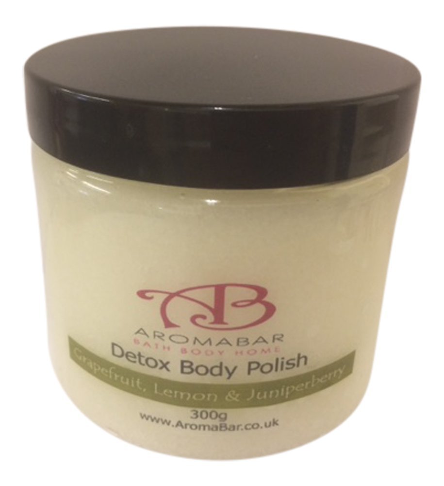 Detox Dead Sea Salt & Coconut Oil Body Polish Scrub 400g Contains Grapefruit, Lemon and Juniperberry Pure Essential Oils 100% Natural Product Packed with Minerals and moisturising Oils