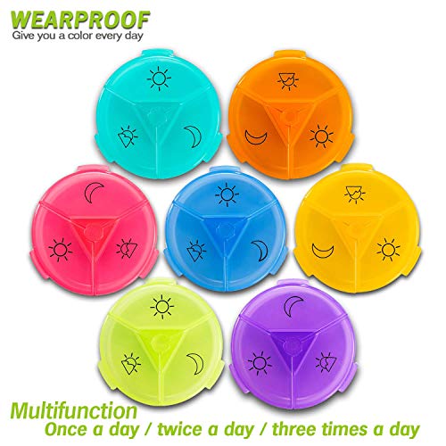 Pill Box 7 Day Medicine Container Organizer Planner Weekly Dose Pill Case Holders Travel Medicine Vitamins Cardiac Drugs Fish Oil Compartments