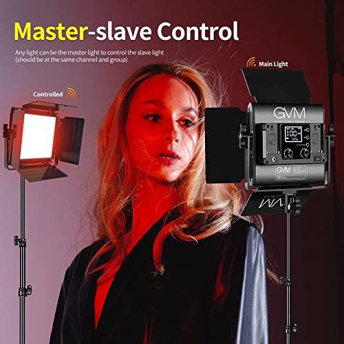 GVM RGB Video Light, APP Controlled LED Video Light, Color, 3200K-5600K, for Studio Photo, Games, Streaming, Web Conferencing, Photography