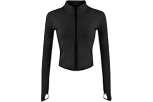 Zyrulix Women’s Lightweight Athletic Jacket Full Zip Running Track Jacket Yoga Tops Sports Workout Jackets with Thumb Holes