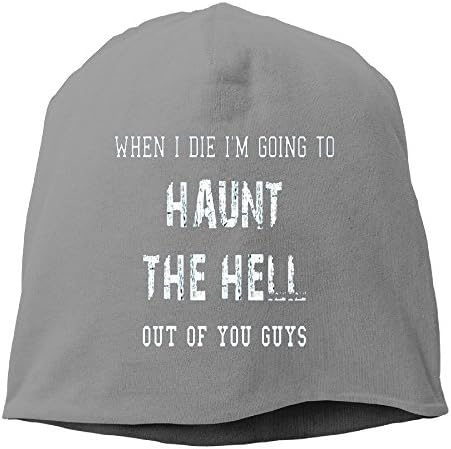 Lixiaoyan When I Die I'm Going to Haunt The Hell Out of You GuysKnitted Cap Trendy Warm Chunky Soft Stretch Cable Knit Slouchy Beanie HatDeepHeather