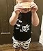 Baby Boy Girl Clothes Shark and Doo Doo Print Summer Cotton Sleeveless Outfits Set Tops and Short Pants (18-24 Months, A1-Black)