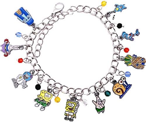 Spongebob Squarepants TV Series Kids Theme Comics Movie Cartoon Logo Charm Jewelry Bracelet w/Gift Box