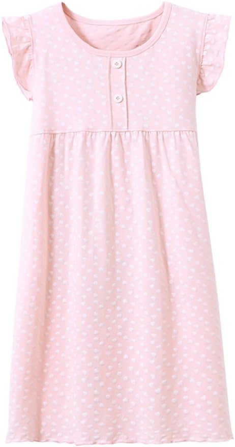 Little Girls Cute Cotton Nightgown Floral Sleep Dresses