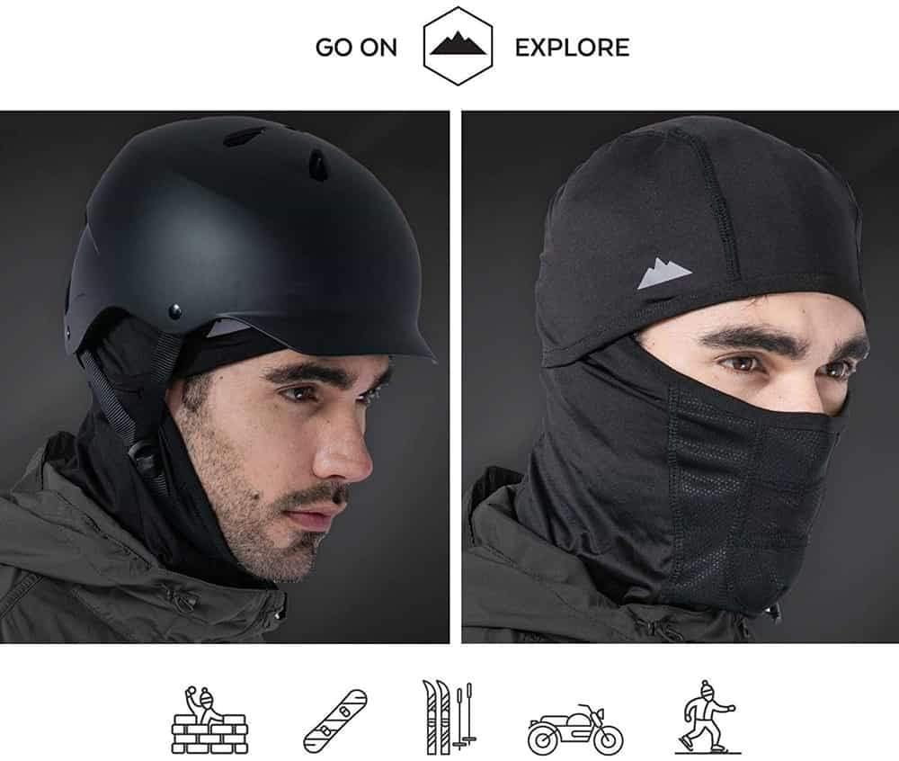Balaclava Ski Mask - Winter Face Mask for Men & Women - Cold Weather Gear for Skiing, Snowboarding & Motorcycle Riding Black: Automotive