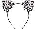 Bonnie Z. Leonardo Exquisite Sweet Lace Cat Ears Headband Black-Plastic