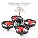 NIHUI Mini Quadcopter Drone RTF Helicopter UFO Drone with GYRO 2.4G 4CH 6 Axis AR Drone Flying RC Copter with LED Lights, Remote Control and Wind Propeller - Red (2 Battery)