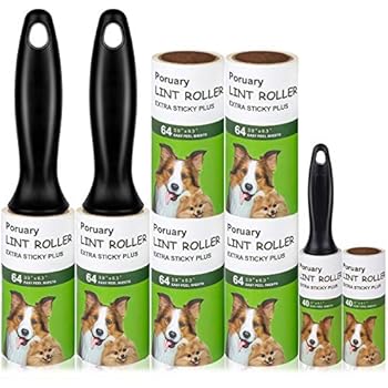 Lint Roller Pet Hair Remover Extra Sticky Rollers with Travel Mini Tape Roller for Clothes, Car Seat, Sofa -8 Count