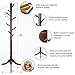 Vlush Standing Coat Rack,Wooden Coat Hat Tree Coat Hanger Holder Coat Hook Entryway Hall Tree with Solid Rubber Wood Base for Coat,Hat,Clothes,Scarves,Handbags,Umbrella-(8 Hooks,Brown)