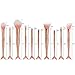 Iskas 10pcs Mermaid Makeup Brush Set Soft Nylon Bristles Beauty Brushes Kit Foundation Blending Blush Concealer Contour Cosmetic Tools - Champagne