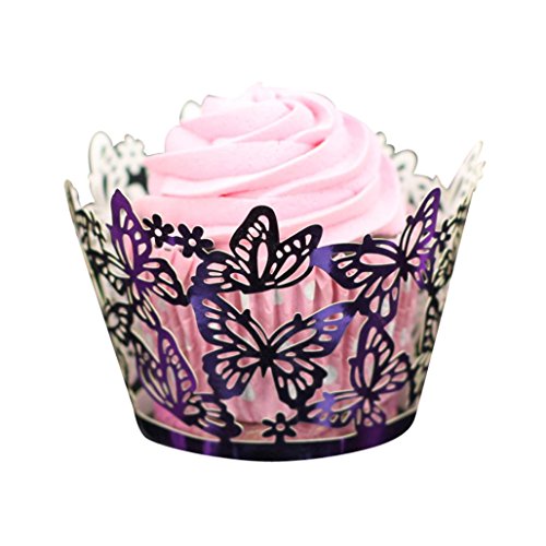 Butterfly Cupcake Liners. DriewWedding 50PCs Butterfly Pattern Hollow