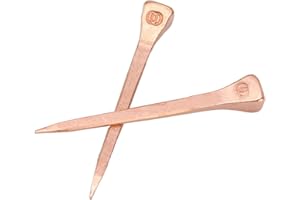 HERCHR 250 Pack 51 mm E5 Copper Plated Horseshoe Nails, High Tensile Steel Farrier Nails Collated for Horse Hoof Care & Equestrian Supplies