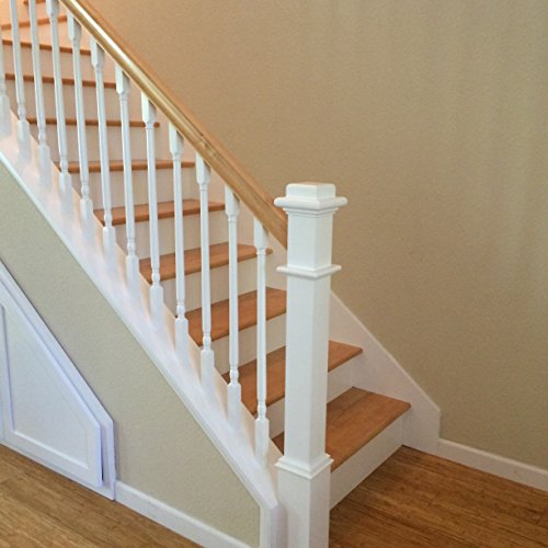960 - Wood Box Newel - Plain Style with Pedestal - 48 inch - Elegant Sleeve Design - Staircase Post - Paint-Grade (Poplar)