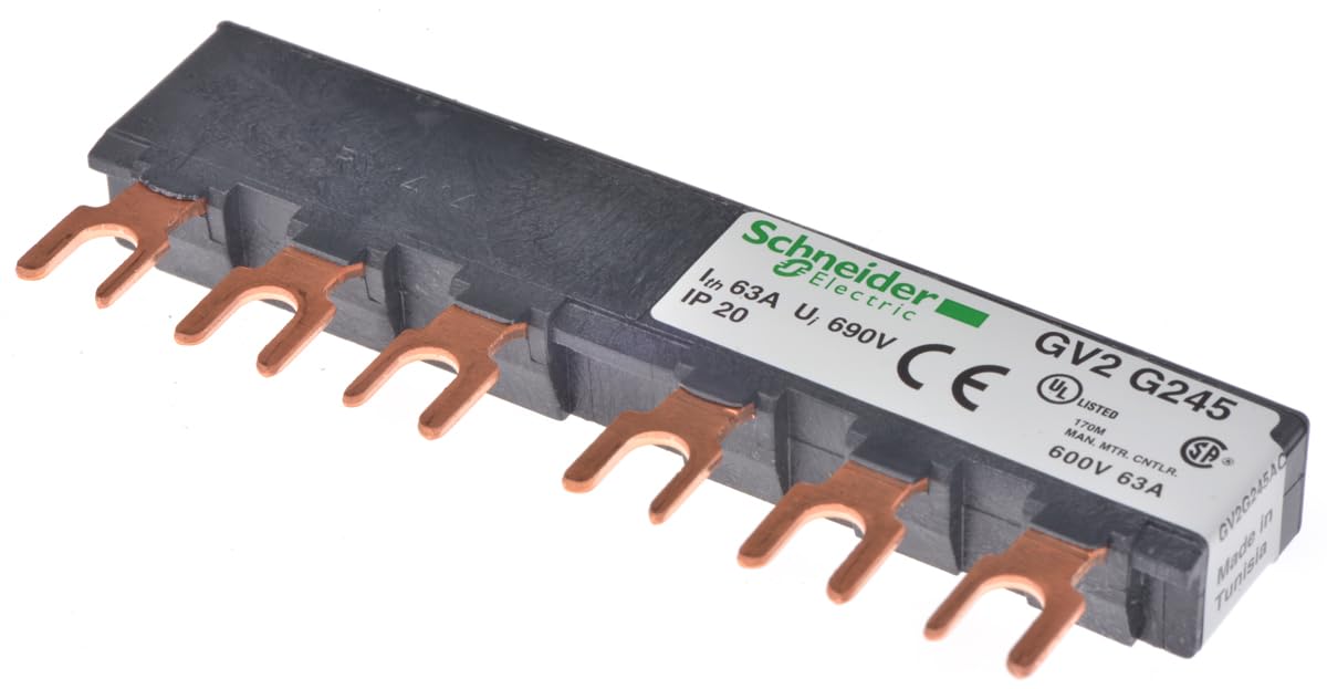 Schneider Electric, Linergy FT - Comb busbar - 63 A - 2 tap-offs - 45 mm pitch, GV2G245 — image 1