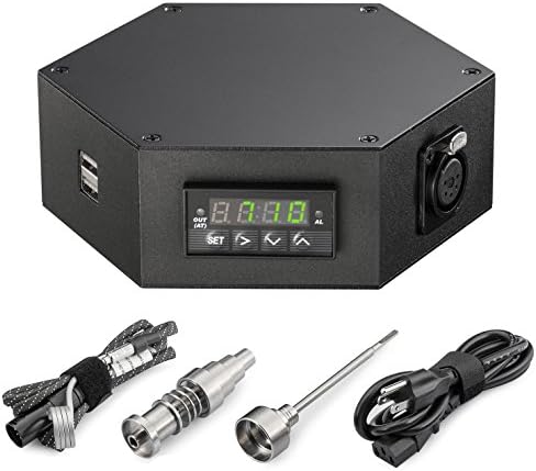 Vossay Aromatherapy Diffuser Kit, Honeycomb Temp Controller Box + 10/14/18 Male and Female + 20 mm BARREL Coil and XLR Plug + Silicone Jar Container