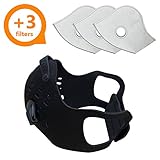 Activated Carbon Dust Mask for Breathing Clean Air, with Extra Filters, Excellent for Cycling, Running, No More Exhaust Gas, Dustproof, Anti Allergy and Pollution, PM2.5 N99, Outdoor Activities