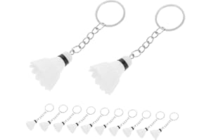 BEBEMOKO 12pcs Mini PVC Badminton Shuttlecock Keychains Lightweight Sport Key Rings for Backpacks Handbags