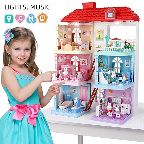Doll House for Toddlers Doll Cottage with Furniture, 6 Lovely Scenes