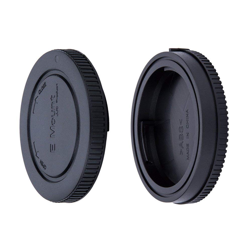 JJC Body Cap + Rear Lens Cap Set for Sony E Mount Mirrorless Interchangeable-lens Cameras & Sony E Mount Lens System (1 Set)