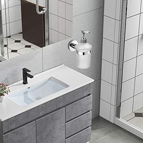Bathroom Lavatory Soap Lotion Dispenser Pump Wall Mount with SUS304 Stainless Steel Holder