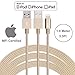 3in1 SEGMOI [Apple MFi Certified] Lightning Charger Cable 3ft/1M Nylon Braided Cord + Dual USB Wall Adapter + Aluminum Dual Ports Car Charger for iPhone 5 5s SE 6 6S 6Plus (Gold Kit)