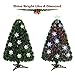 Goplus 3FT Pre-Lit Fiber Optic Artificial Christmas Tree, with Multicolor Led Lights and Snowflakes (3 FT)