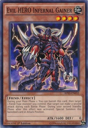 Yu-Gi-Oh! - Evil HERO Infernal Gainer (BP03-EN032) - Battle Pack 3: Monster League - 1st Edition - Common