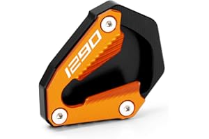 Modeer Compatible with KTM 1290 Super Adventure S 2021-2024 Motorcycle CNC Support Extension Plate Kickstand Side Stand Pad 1290S 1290 ADV 1290adv s Accessories (black/orange)