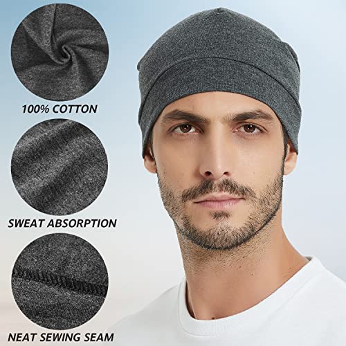 Headshion Cotton Skull Caps for Men Women,2Pack Lightweight Beanie