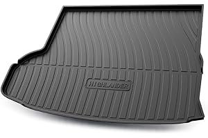 WGGDRAQQ Cargo Liners Fits Toyota Highlander 2014-2019 Rear Trunk Floor Mats 3D Boot Tray All-Weather TPE Black 5 seat