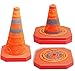 Cartman Collapsible Traffic Cone 15,5 Inches, Multi Purpose Pop up Reflective Safety Cone (2pk)
