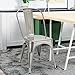 Adeco Metal Stackable Industrial Chic Dining Bistro Cafe Side Chairs (Set of 2), Silver Gun Metal
