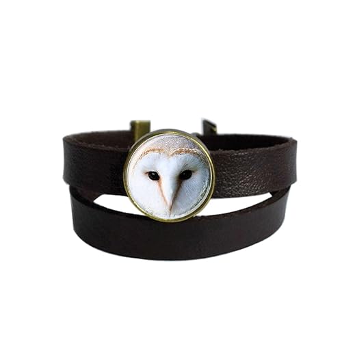 Amazon Com Multilayer Leather Band Bracelet Animal Barn Owl
